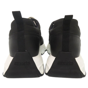 新品同様 エルメス インパルス シェーヌ ダンクル サイズ39 ファブリック カーフ ブラック スニーカー 0328【中古】HERMES