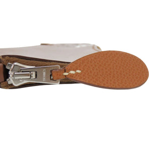 美品 エルメス ビーバー アニマル レザー ブラウン シルバー金具 コインケース 財布 茶 0330【中古】HERMES