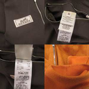 美品 エルメス やぎ革 サイズ50 オレンジ ブルゾン 0337【中古】HERMES メンズ