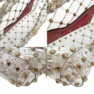 ヴァレンティノ ガラヴァーニ ロックスタッズ 2WAY チェーンバッグ スパイク ショルダーバッグ クリア 0371 【中古】Valentino Garavani