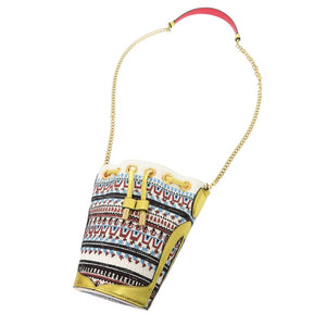 新品同様 クリスチャンルブタン LOUBIPHORE 3225065 キャンバス スパンコール レザー マルチカラー バケットバッグ チェーンショルダーバッグ 0374【中古】Christian Louboutin