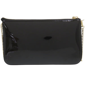 美品 クリスチャンルブタン パテントレザー ブラック チェーンショルダーバッグ 黒 0376【中古】Christian Louboutin