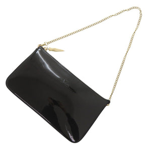 美品 クリスチャンルブタン パテントレザー ブラック チェーンショルダーバッグ 黒 0376【中古】Christian Louboutin