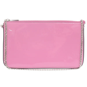 未使用 クリスチャンルブタン ルビラ チェーンショルダーバッグ 3225249 パテントレザー ピンク バッグ 0377【中古】Christian Louboutin