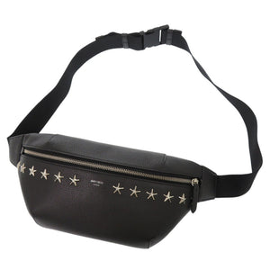 未使用品 ジミーチュウ スタースタッズ レザー スタッズ ブラック ボディバッグ 黒 0388【中古】JIMMY CHOO メンズ