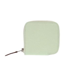 未使用 エルメス アザップ シルクイン コンパクト ミニ ヴォーエプソン ヴェールフィズ W刻印(2024年製) コインケース グリーン 0395【中古】HERMES