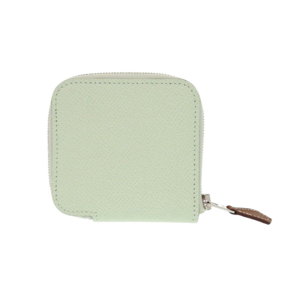 未使用 エルメス アザップ シルクイン コンパクト ミニ ヴォーエプソン ヴェールフィズ W刻印(2024年製) コインケース グリーン 0395【中古】HERMES