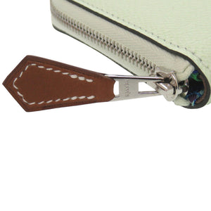 未使用 エルメス アザップ シルクイン コンパクト ミニ ヴォーエプソン ヴェールフィズ W刻印(2024年製) コインケース グリーン 0395【中古】HERMES