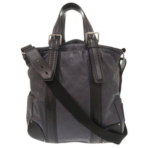 美品 クロエ キルティング レザー ネイビー ブラック 2WAY トートバッグ ショルダーバッグ 0409【中古】Chloe メンズ