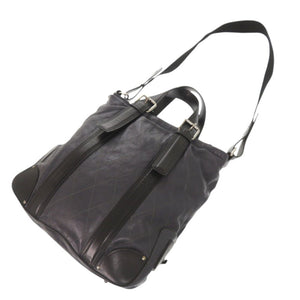 美品 クロエ キルティング レザー ネイビー ブラック 2WAY トートバッグ ショルダーバッグ 0409【中古】Chloe メンズ