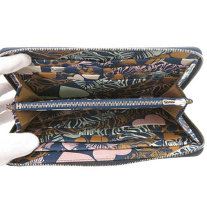 美品 エルメス ラウンドファスナー アザップ シルクイン ロング ヴォーエプソン/シルク ブルードプリュス/ブルーネイビー シルバー金具 B刻印(2023年製) 長財布 青 0413【中古】HERMES