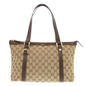 美品 グッチ 141470 02026 GGキャンバス/レザー ベージュ ブラウン ハンドバッグ 0416【中古】GUCCI