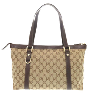 美品 グッチ 141470 02026 GGキャンバス/レザー ベージュ ブラウン ハンドバッグ 0416【中古】GUCCI