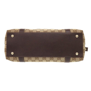 美品 グッチ 141470 02026 GGキャンバス/レザー ベージュ ブラウン ハンドバッグ 0416【中古】GUCCI