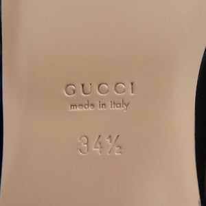 未使用品 グッチ ホースビット フラットシューズ ポインテッドトゥ パンプス 621161 レザー ブラック 0426【中古】GUCCI