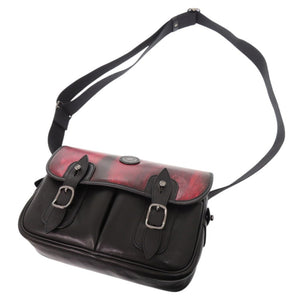 新品同様 ハンティングワールド レザー ブラック レッド ショルダーバッグ 0427【中古】HUNTING WORLD メンズ