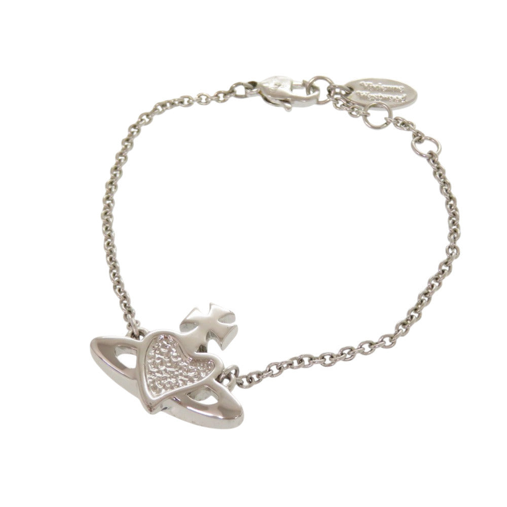 新品同様 ヴィヴィアン ウエストウッド オーブ ハート ブラック シルバー ブレスレット アクセサリー 0430 【中古】 Vivienne Westwood