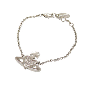 新品同様 ヴィヴィアン ウエストウッド オーブ ハート ブラック シルバー ブレスレット アクセサリー 0430 【中古】 Vivienne Westwood