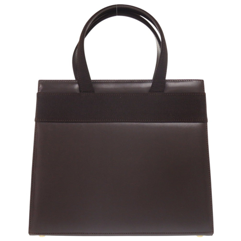 美品 サルヴァトーレフェラガモ 2WAY ヴァラ リボン BA214178 レザー ブラウン ハンドバッグ 茶 0436【中古】Salvatore Ferragamo