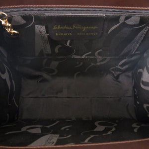 美品 サルヴァトーレフェラガモ 2WAY ヴァラ リボン BA214178 レザー ブラウン ハンドバッグ 茶 0436【中古】Salvatore Ferragamo