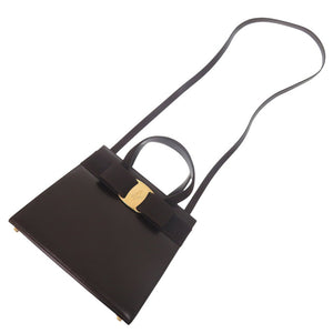 美品 サルヴァトーレフェラガモ 2WAY ヴァラ リボン BA214178 レザー ブラウン ハンドバッグ 茶 0436【中古】Salvatore Ferragamo
