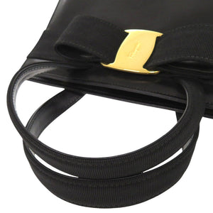 美品 サルヴァトーレフェラガモ ヴァラリボン BA214178 レザー ブラック 2WAY ショルダー ハンドバッグ 0437【中古】Salvatore Ferragamo