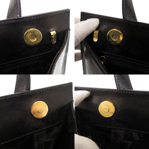 美品 サルヴァトーレフェラガモ ヴァラリボン BA214178 レザー ブラック 2WAY ショルダー ハンドバッグ 0437【中古】Salvatore Ferragamo