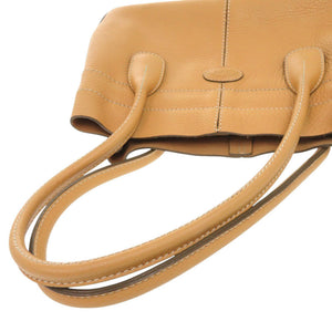 美品 トッズ レザー イエローベージュ ハンドバッグ 0438【中古】TOD’S