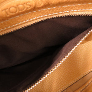 美品 トッズ レザー イエローベージュ ハンドバッグ 0438【中古】TOD’S
