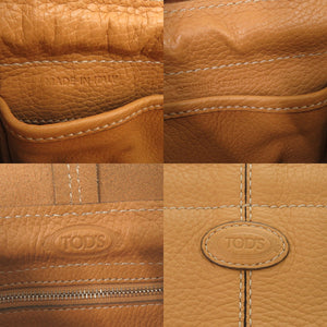 美品 トッズ レザー イエローベージュ ハンドバッグ 0438【中古】TOD’S