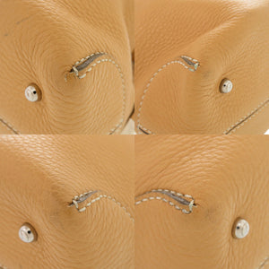 美品 トッズ レザー イエローベージュ ハンドバッグ 0438【中古】TOD’S