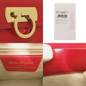 サルヴァトーレフェラガモ 2WAY ガンチーニ DY-21 2193 カーフレザー レッド ハンドバッグ 赤 0443【中古】Salvatore Ferragamo