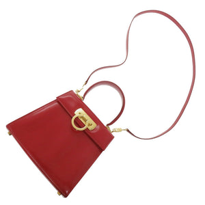 サルヴァトーレフェラガモ 2WAY ガンチーニ DY-21 2193 カーフレザー レッド ハンドバッグ 赤 0443【中古】Salvatore Ferragamo
