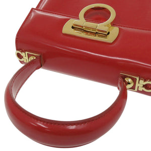 サルヴァトーレフェラガモ 2WAY ガンチーニ DY-21 2193 カーフレザー レッド ハンドバッグ 赤 0443【中古】Salvatore Ferragamo