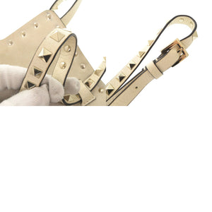ヴァレンティノ ガラヴァーニ ロックスタッズ RW2B0181VSH レザー スタッズ アイボリー ショルダーバッグ 0445【中古】Valentino Garavani
