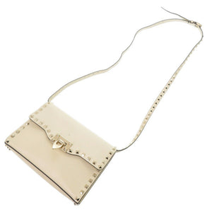 ヴァレンティノ ガラヴァーニ ロックスタッズ RW2B0181VSH レザー スタッズ アイボリー ショルダーバッグ 0445【中古】Valentino Garavani