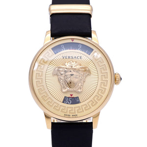 新品同様 ヴェルサーチ メデューサ アイコン VEZ200221 クオーツ 腕時計 SS/レザー ゴールド 0446【中古】VERSACE メンズ レディース ユニセックス