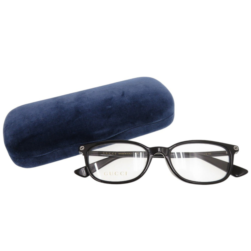 美品 グッチ 黒縁 インターロッキングGG GG0123OJ プラスチック ブラック メガネ 0448【中古】GUCCI