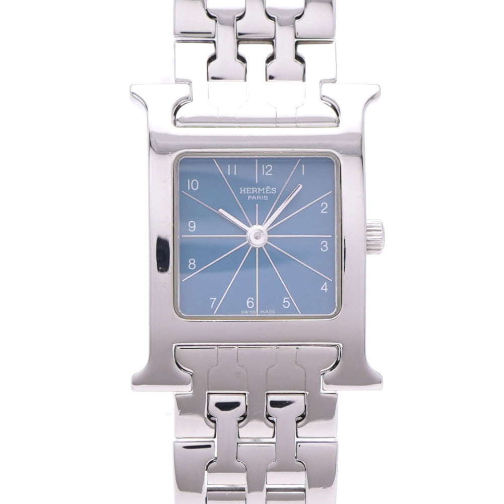 美品 エルメス Hウォッチ HH1.210 クオーツ 腕時計 SS ブルー 青文字盤 0456【中古】HERMES