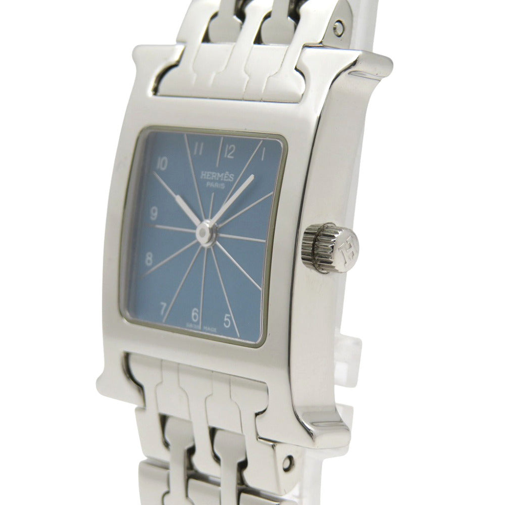 美品 エルメス Hウォッチ HH1.210 クオーツ 腕時計 SS ブルー 青文字盤 0456【中古】HERMES