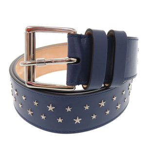 新品同様 ジミーチュウ スタースタッズ レザー スタッズ ネイビー ベルト 0458【中古】JIMMY CHOO メンズ