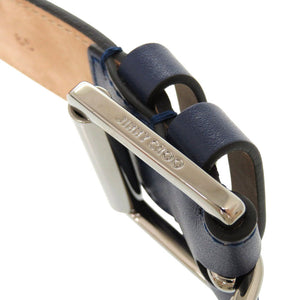 新品同様 ジミーチュウ スタースタッズ レザー スタッズ ネイビー ベルト 0458【中古】JIMMY CHOO メンズ