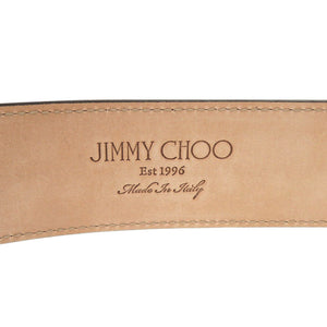 新品同様 ジミーチュウ スタースタッズ レザー スタッズ ネイビー ベルト 0458【中古】JIMMY CHOO メンズ