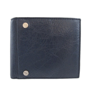 未使用 バレンシアガ 542001 スクエア コインウォレット メンズ レザー ネイビー 紺 2つ折り財布 財布 0460【中古】BALENCIAGA