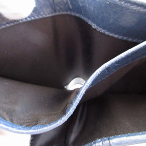 未使用 バレンシアガ 542001 スクエア コインウォレット メンズ レザー ネイビー 紺 2つ折り財布 財布 0460【中古】BALENCIAGA