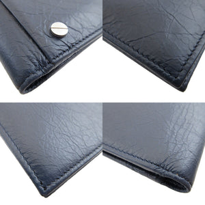 未使用 バレンシアガ 542001 スクエア コインウォレット メンズ レザー ネイビー 紺 2つ折り財布 財布 0460【中古】BALENCIAGA