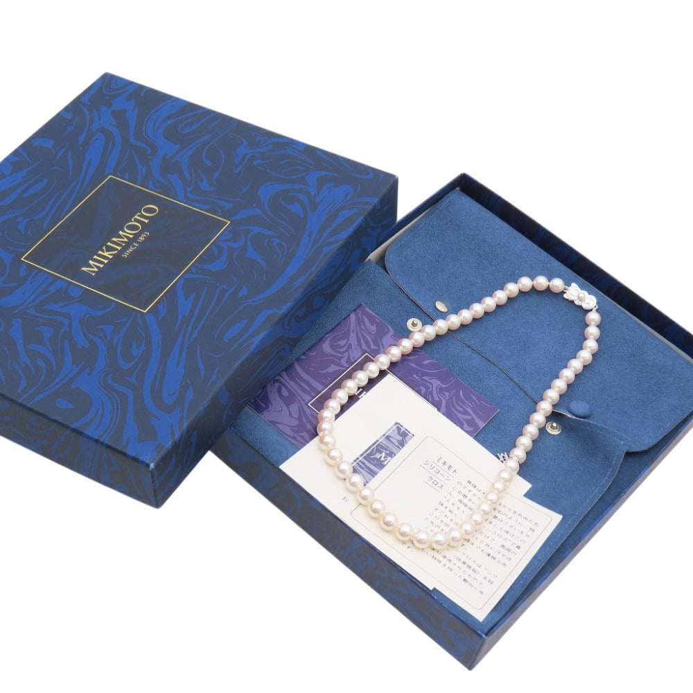 美品 ミキモト 7.4mm-8mm アコヤ真珠 ネックレス ネックレス パール シルバーアクセアリー 0464【中古】MIKIMOTO