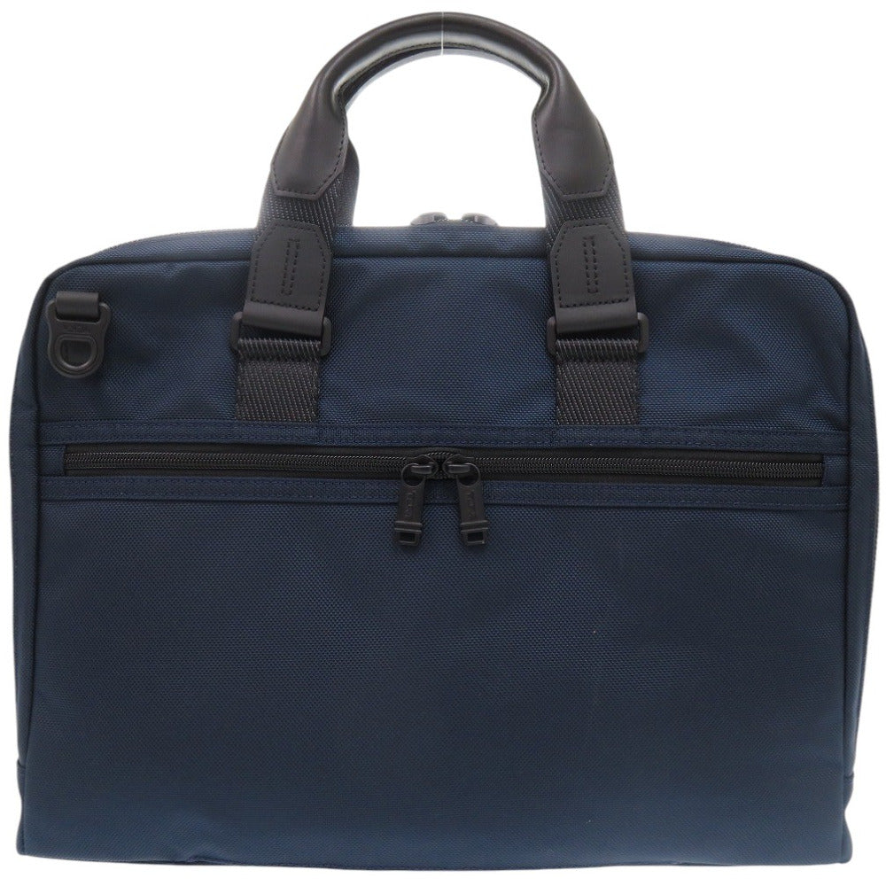 新品同様 トゥミ 2WAY キャンバス/レザー ネイビー ビジネスバッグ 0487【中古】TUMI