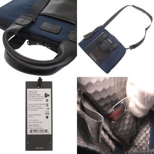 新品同様 トゥミ 2WAY キャンバス/レザー ネイビー ビジネスバッグ 0487【中古】TUMI