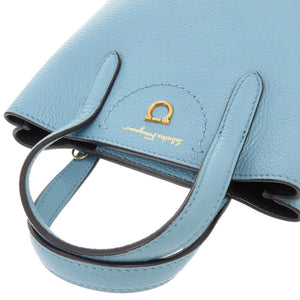 美品 サルヴァトーレフェラガモ ガンチーニ GU-220024 レザー ブルー 2WAY ハンドバッグ ショルダーバッグ 0494【中古】Salvatore Ferragamo